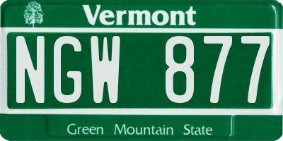VT license plate NGW877