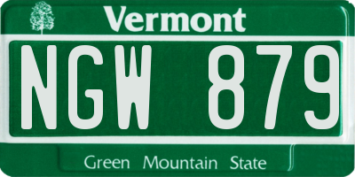 VT license plate NGW879