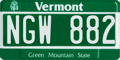 VT license plate NGW882