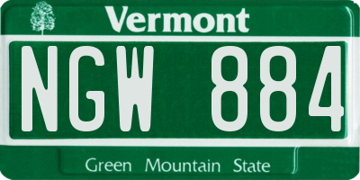 VT license plate NGW884