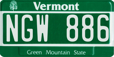 VT license plate NGW886