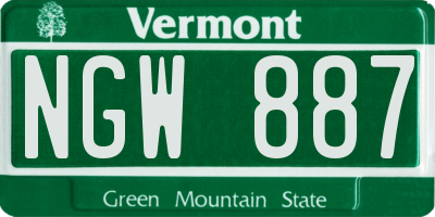 VT license plate NGW887