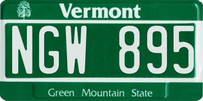 VT license plate NGW895
