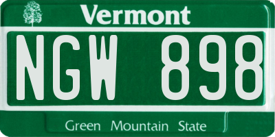 VT license plate NGW898