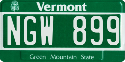 VT license plate NGW899