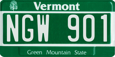 VT license plate NGW901