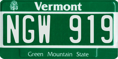 VT license plate NGW919