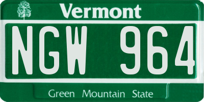 VT license plate NGW964