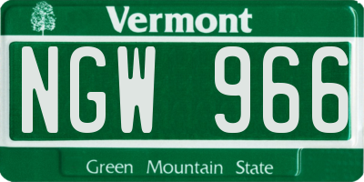 VT license plate NGW966