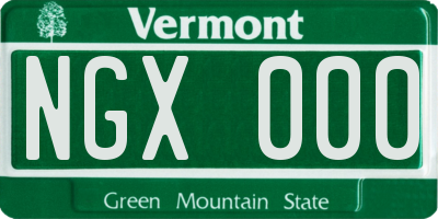 VT license plate NGX000