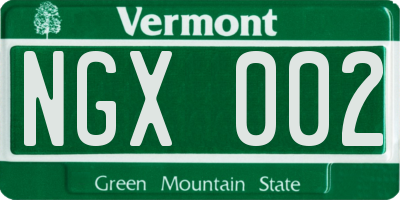 VT license plate NGX002