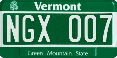 VT license plate NGX007