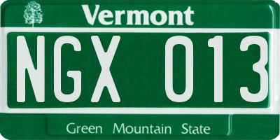 VT license plate NGX013