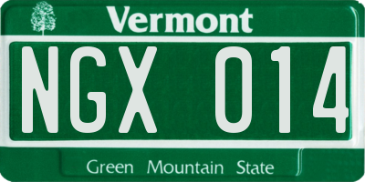 VT license plate NGX014