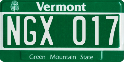 VT license plate NGX017