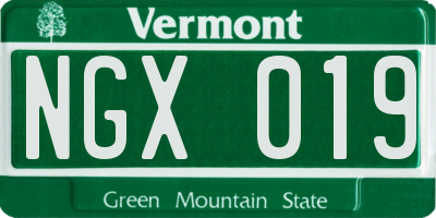 VT license plate NGX019