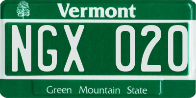 VT license plate NGX020