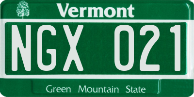 VT license plate NGX021