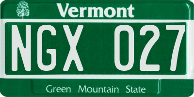 VT license plate NGX027