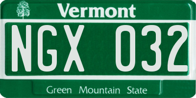 VT license plate NGX032