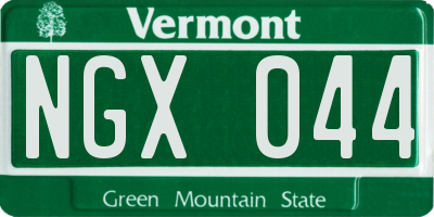 VT license plate NGX044