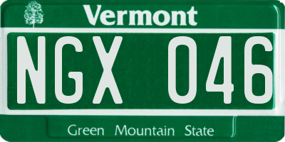 VT license plate NGX046