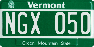 VT license plate NGX050