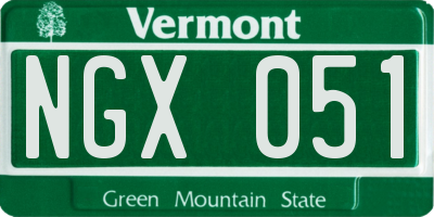 VT license plate NGX051