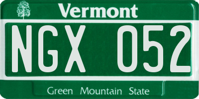 VT license plate NGX052