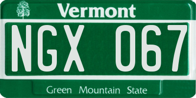 VT license plate NGX067