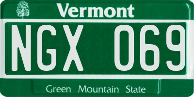 VT license plate NGX069