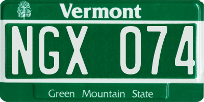 VT license plate NGX074