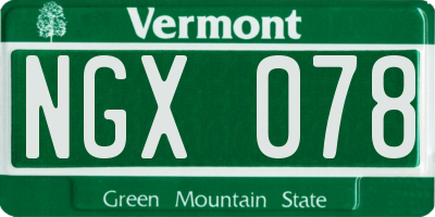 VT license plate NGX078