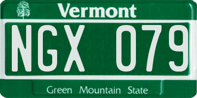 VT license plate NGX079