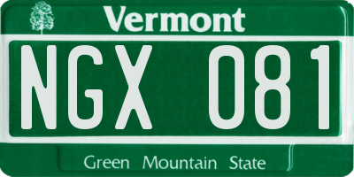 VT license plate NGX081