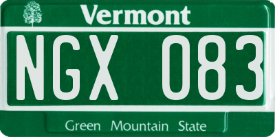 VT license plate NGX083