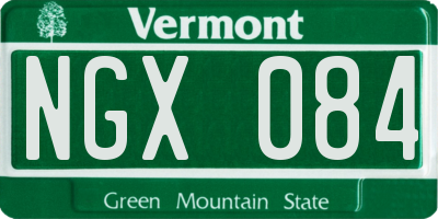 VT license plate NGX084