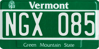 VT license plate NGX085