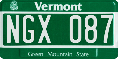 VT license plate NGX087