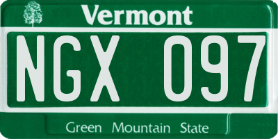 VT license plate NGX097