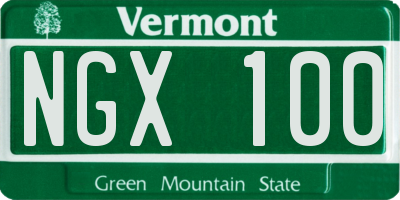 VT license plate NGX100