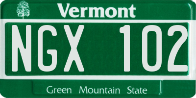 VT license plate NGX102