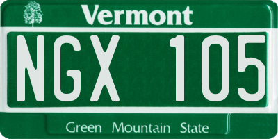 VT license plate NGX105