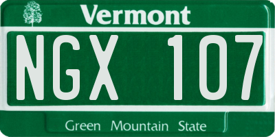 VT license plate NGX107