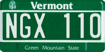 VT license plate NGX110