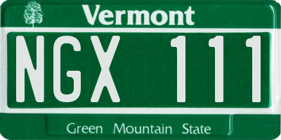 VT license plate NGX111