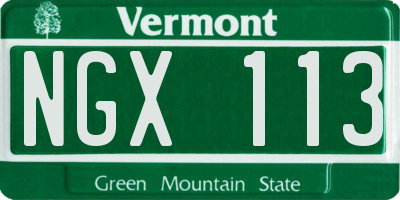 VT license plate NGX113