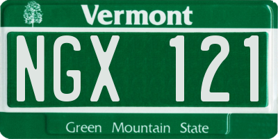 VT license plate NGX121