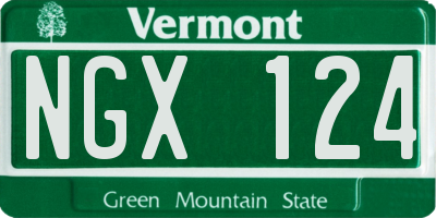 VT license plate NGX124