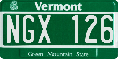 VT license plate NGX126